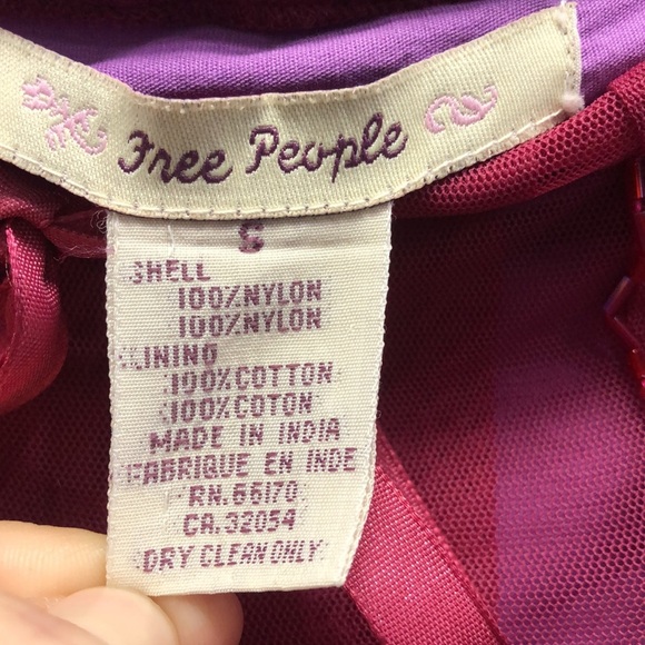 Free People Vintage Full Double Layer Boho Pink Skirt Size Small - Picture 5 of 6